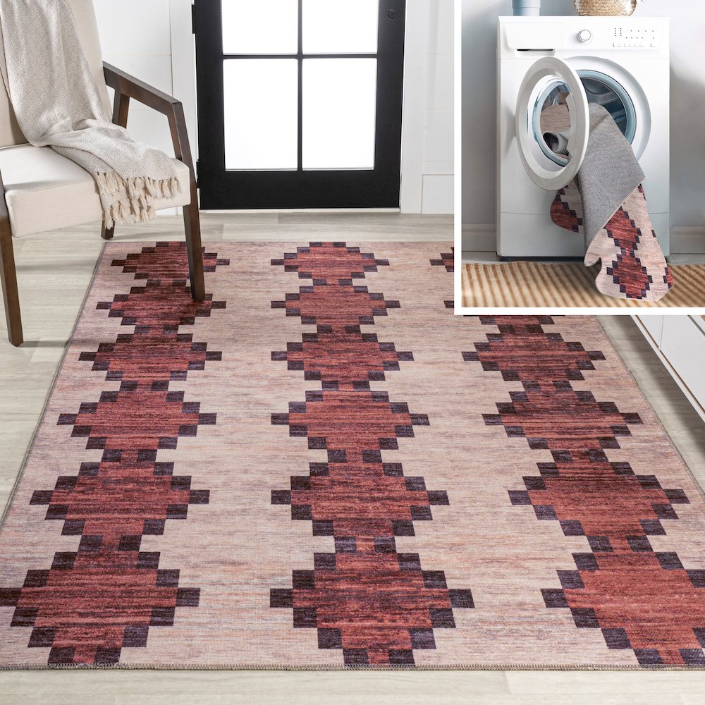 Timantii Modern Trellis Kilim Area Rug. Picture 10