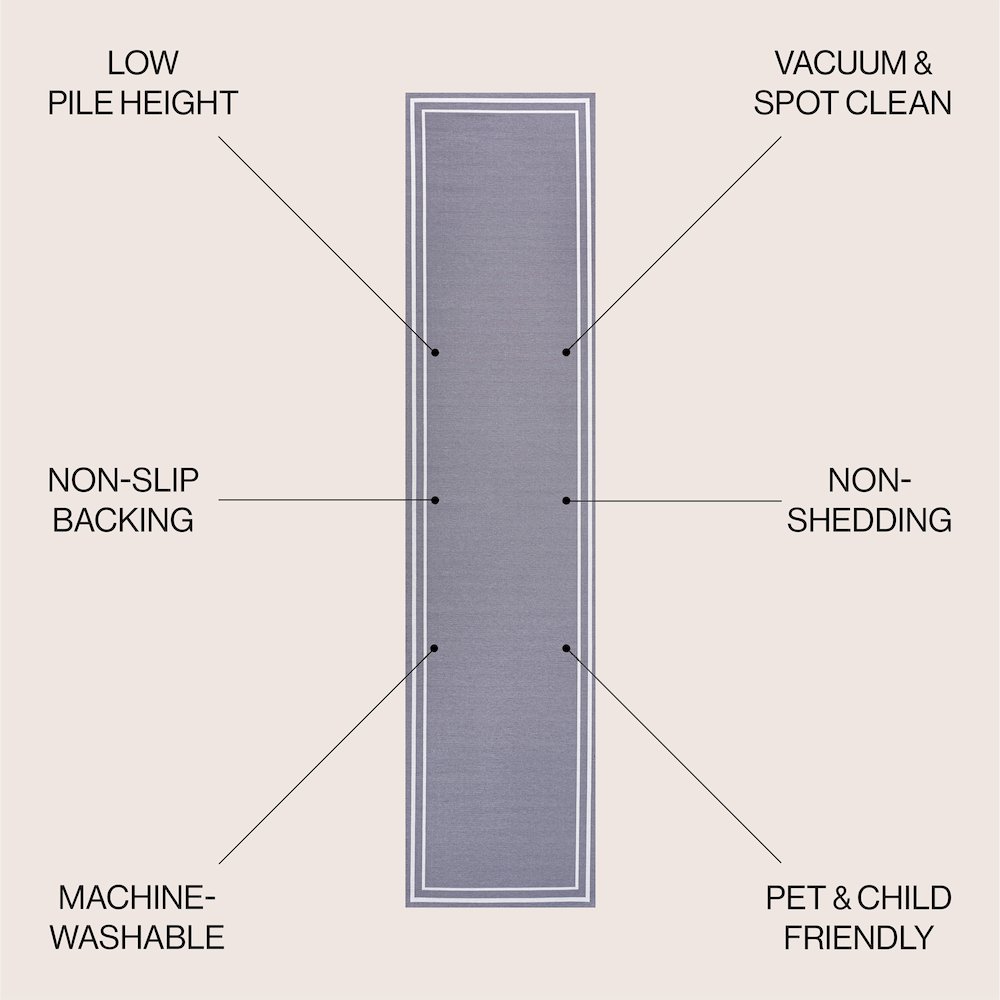 Sloane Classic 2-Stripe Border Washable Area Rug. Picture 3