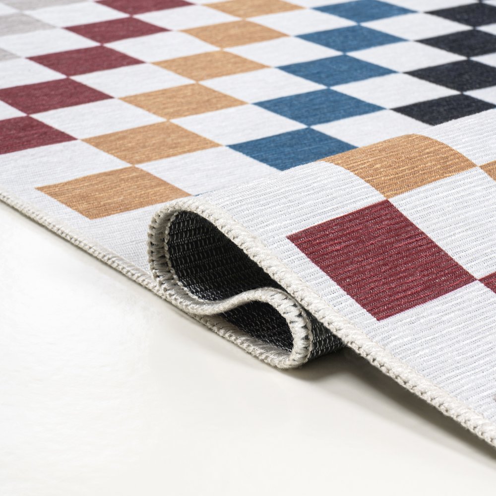 Sloane Classic 2-Stripe Border Washable Area Rug. Picture 5
