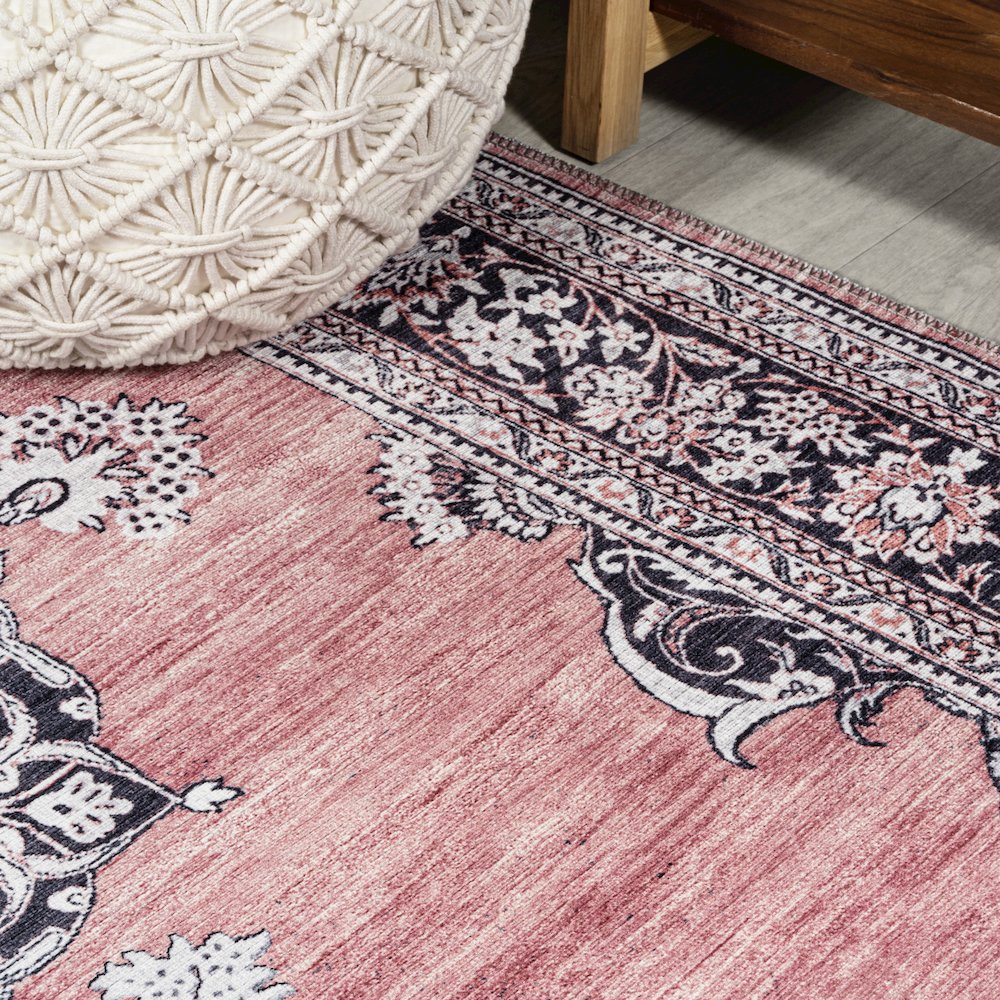 Bausch Bohemian Distressed Chenille Machine-Washable Area Rug. Picture 5