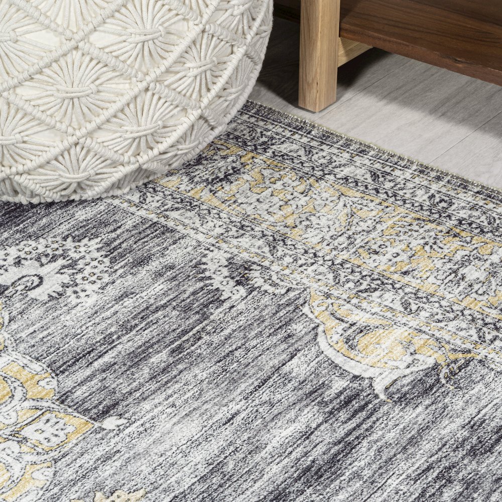 Bausch Bohemian Distressed Chenille Machine-Washable Area Rug. Picture 5