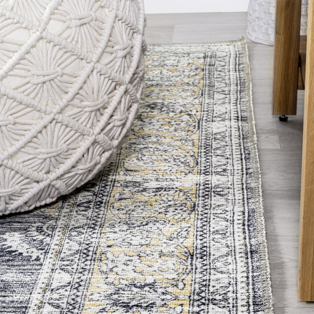 Bausch Bohemian Distressed Chenille Machine-Washable Area Rug. Picture 6