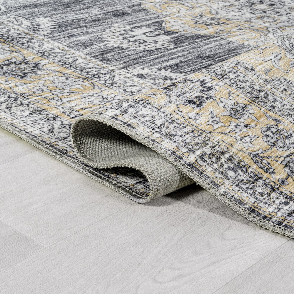 Bausch Bohemian Distressed Chenille Machine-Washable Area Rug. Picture 7