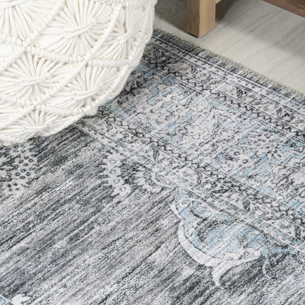 Bausch Bohemian Distressed Chenille Machine-Washable Area Rug. Picture 5