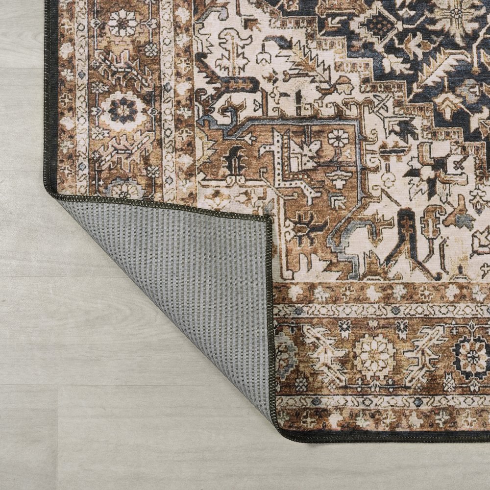 Chapell Chenille Mid-Century Medallion Machine-Washable Area Rug. Picture 4