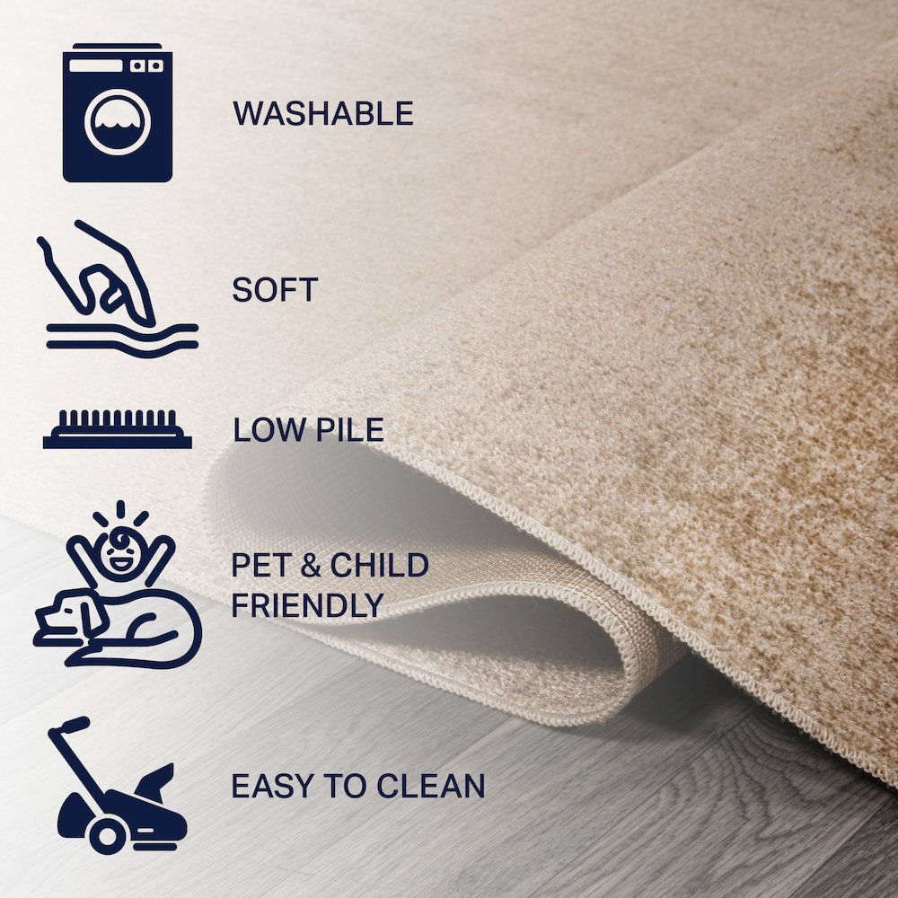 Twyla Classic Solid Low-Pile Machine-Washable Runner Rug. Picture 7