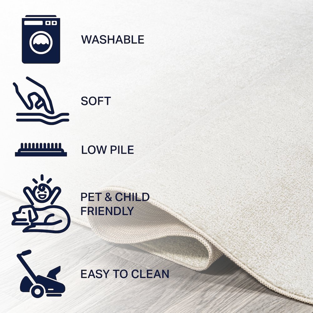 Twyla Classic Solid Low-Pile Machine-Washable Runner Rug. Picture 7