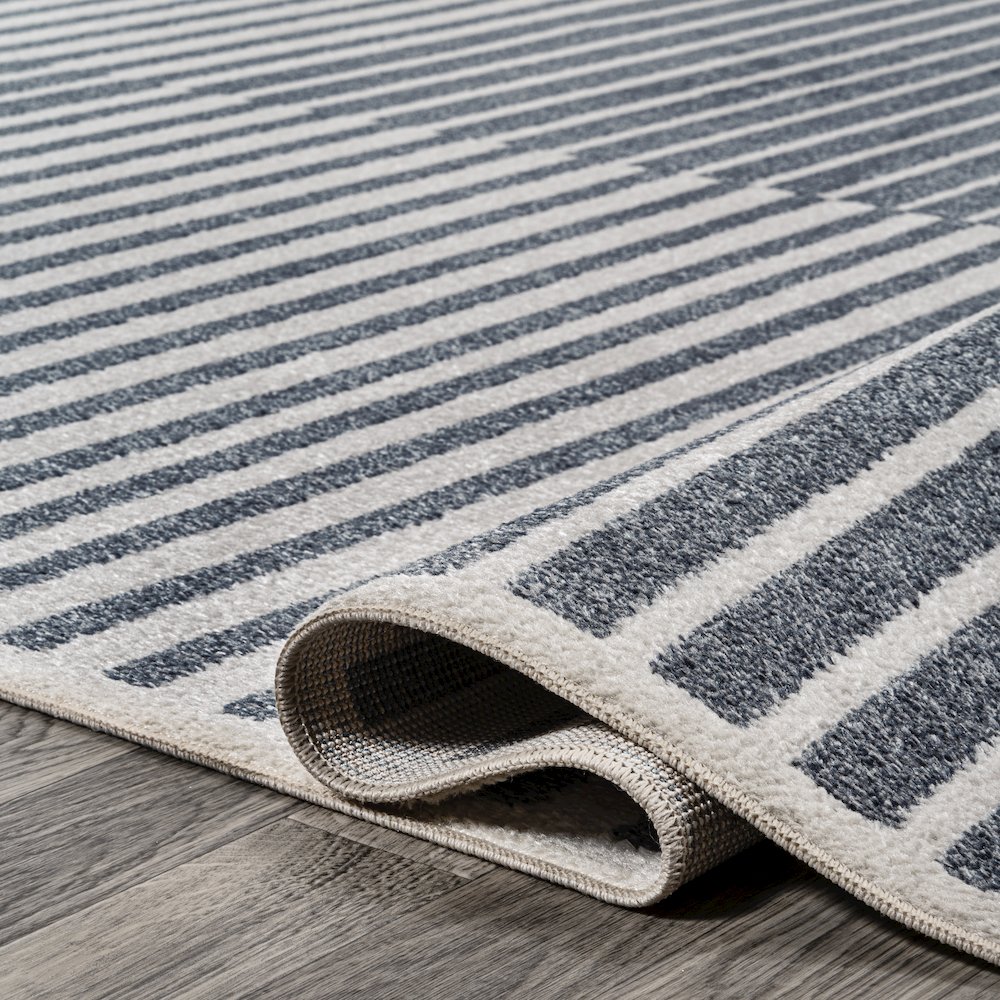 Shutter Minimalist Striped Plaid Machine-Washable Runner Rug. Picture 4