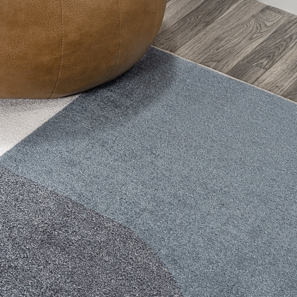 Slinger Modern Contemporary Collage Machine-Washable Runner Rug. Picture 2