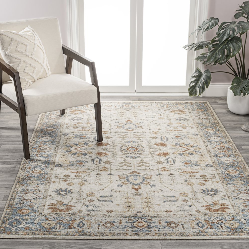 Hiero Persian Border Low-Pile Machine-Washable Area Rug. Picture 2