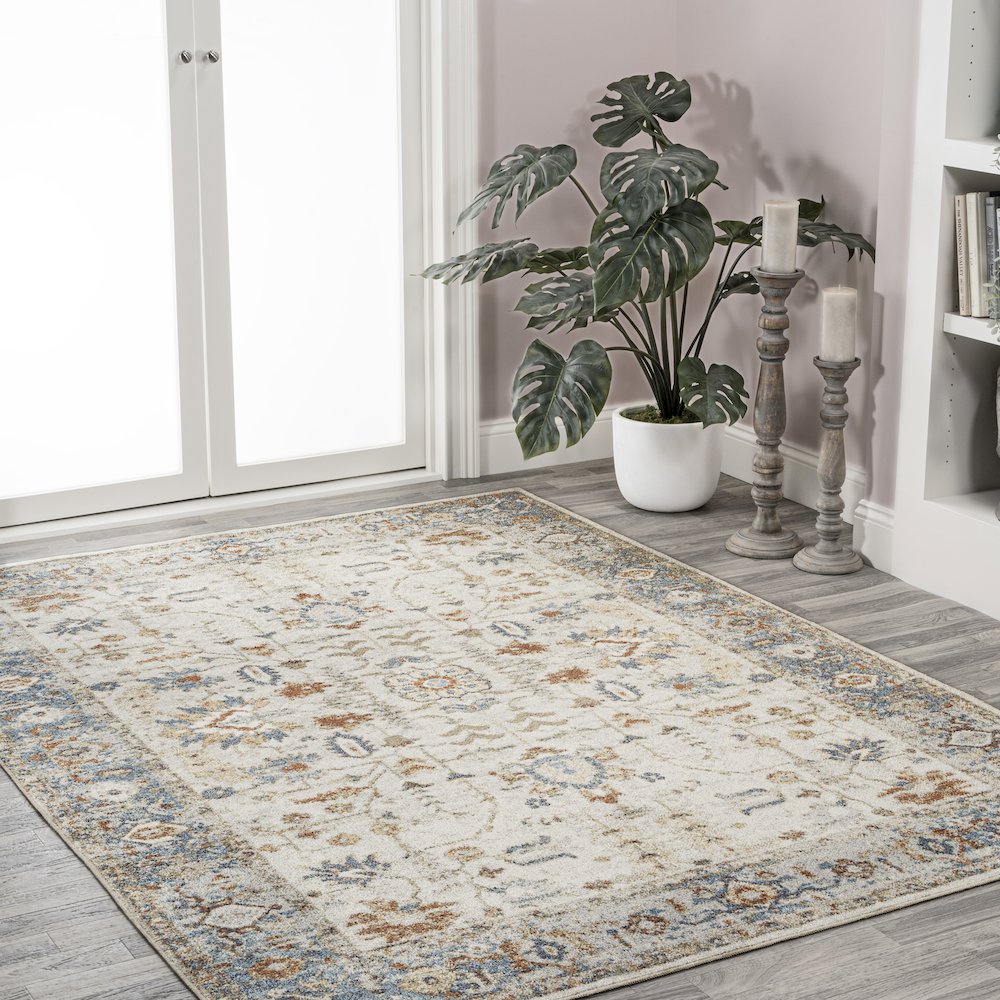 Hiero Persian Border Low-Pile Machine-Washable Area Rug. Picture 3
