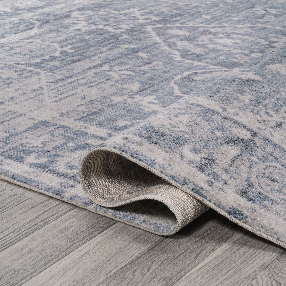 Shaii Global Medallion Low-Pile Machine-Washable Runner Rug. Picture 4