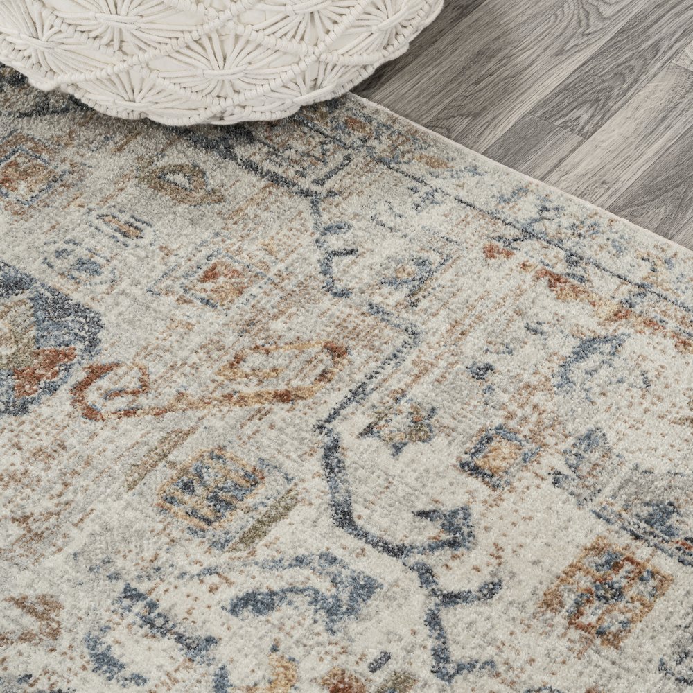 Shaemus Bohemian Medallion Low-Pile Machine-Washable Runner Rug. Picture 2