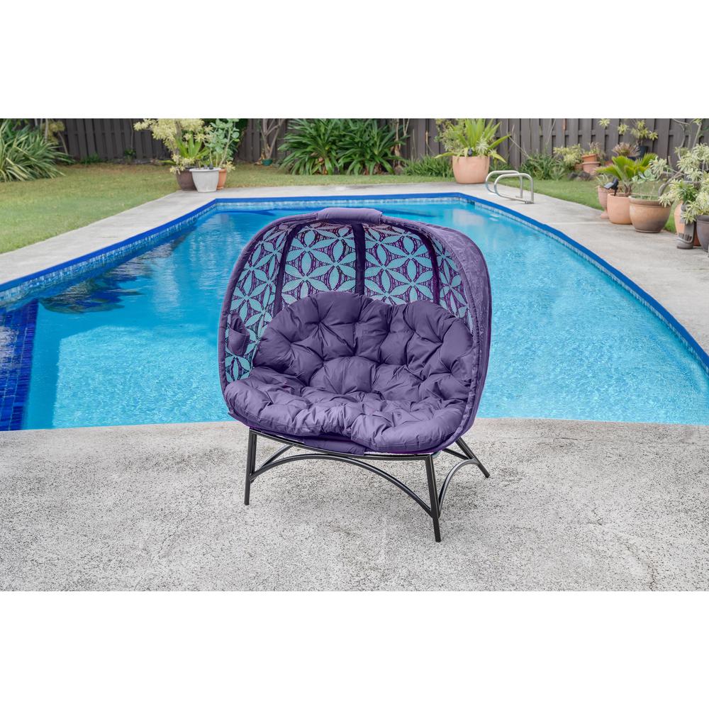 Cozy Pumpkin Loveseat in Flower of Life Purple. Picture 2