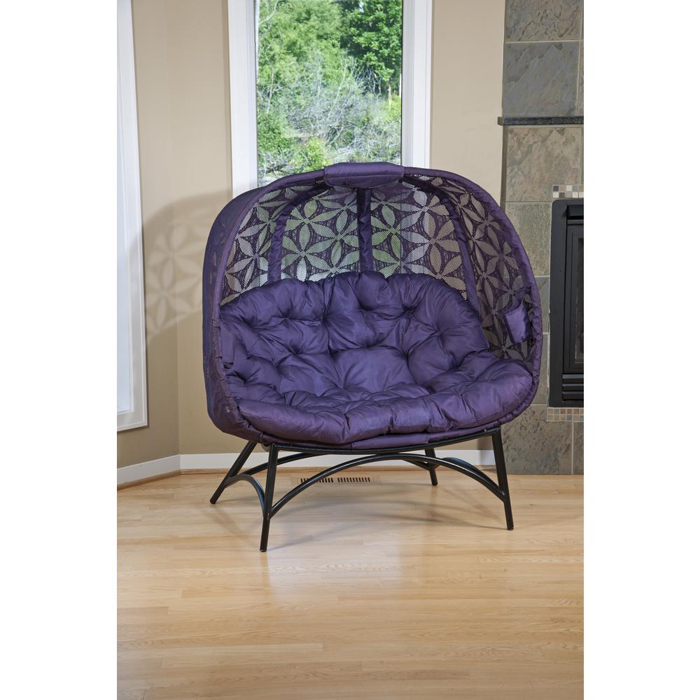 Cozy Pumpkin Loveseat in Flower of Life Purple. Picture 3