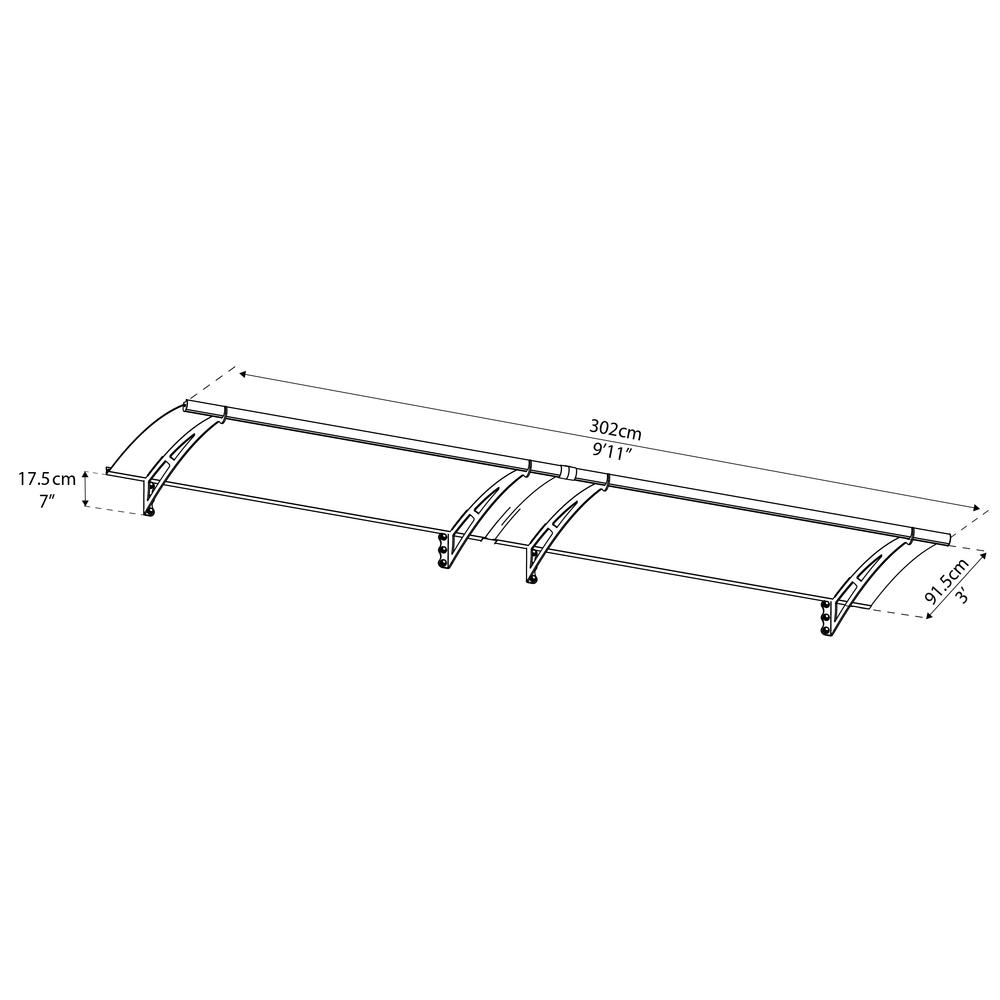 Aquila 3000 10' x 3' Awning - Solar Gray. Picture 2