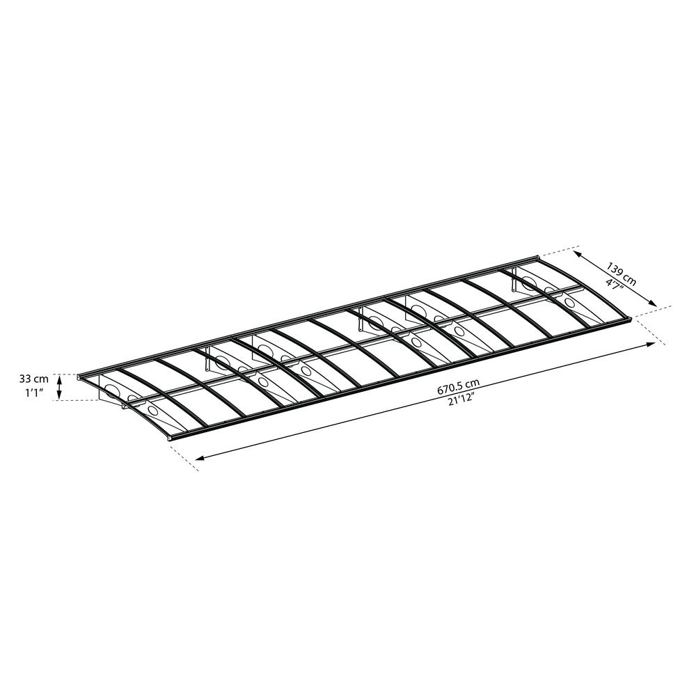Herald 6690 22' x 5' Awning - Gray/Mist. Picture 3