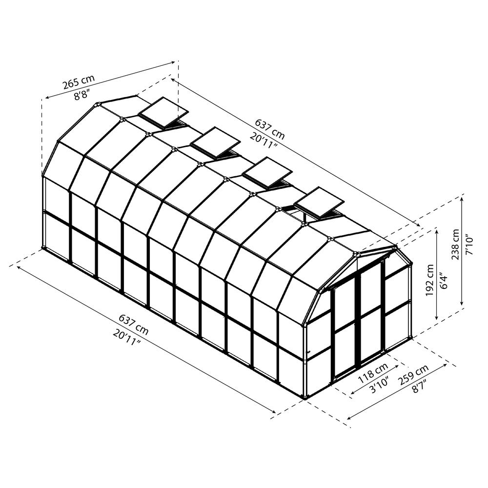 Grand Gardener 8' x 20' Greenhouse - Twin Wall. Picture 8
