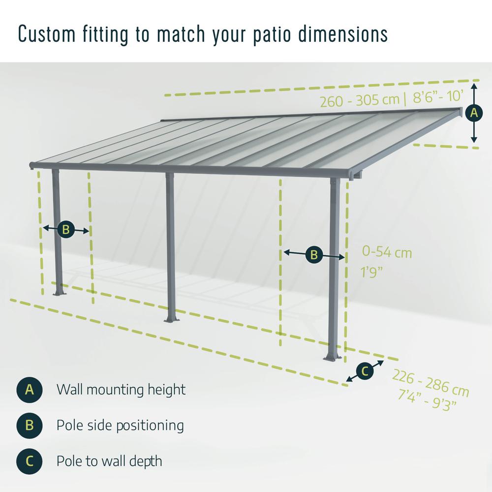 Feria 10' x 14' Patio Cover - Gray/Clear. Picture 3