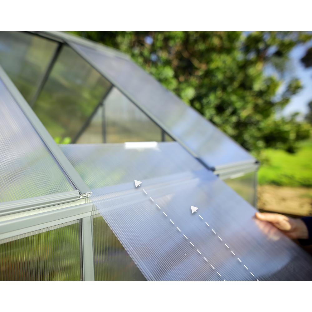 Mythos 6' x 8' Greenhouse - Silver. Picture 27