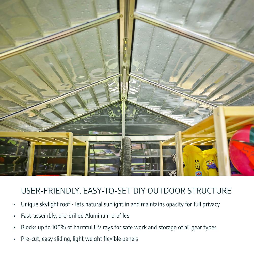 SkyLight 6' x 10' Shed - Gray. Picture 4