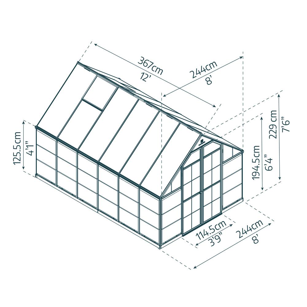 Balance 8' x 12' Greenhouse - Green. Picture 12