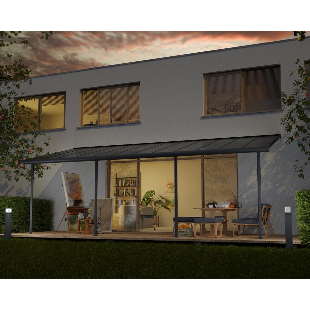 Sierra 10' x 24' Patio Cover - Gray/Bronze. Picture 5