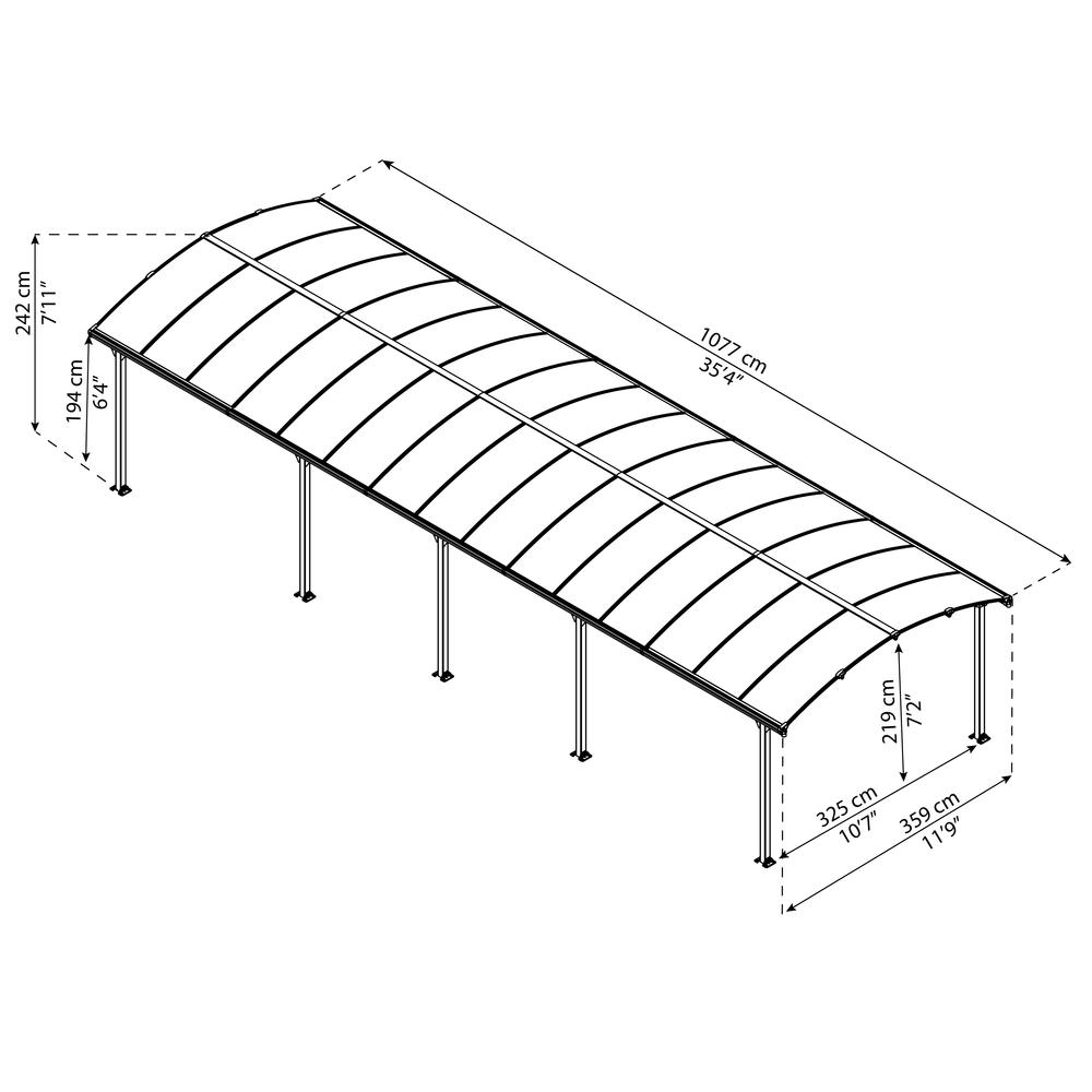 Arcadia 10600 12' x 35' Carport. Picture 2