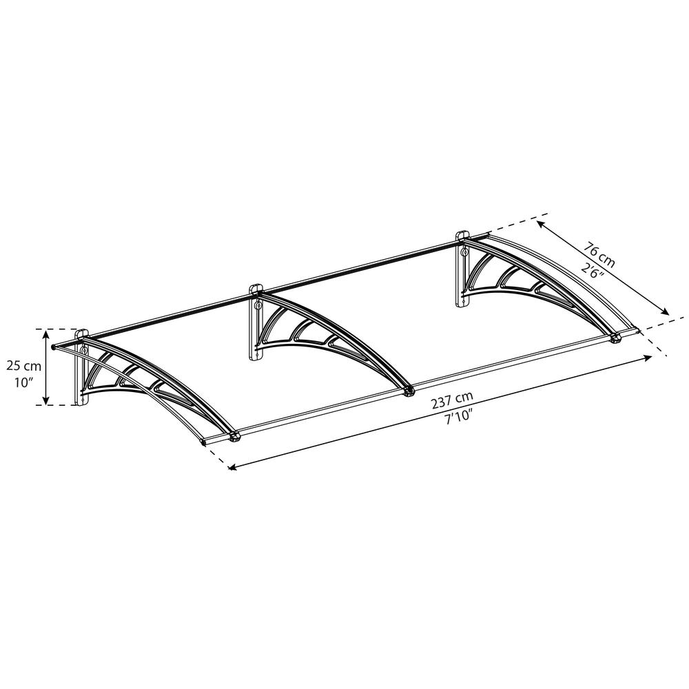 Neo 2360 8' x 3' Awning - Gray/Clear. Picture 2