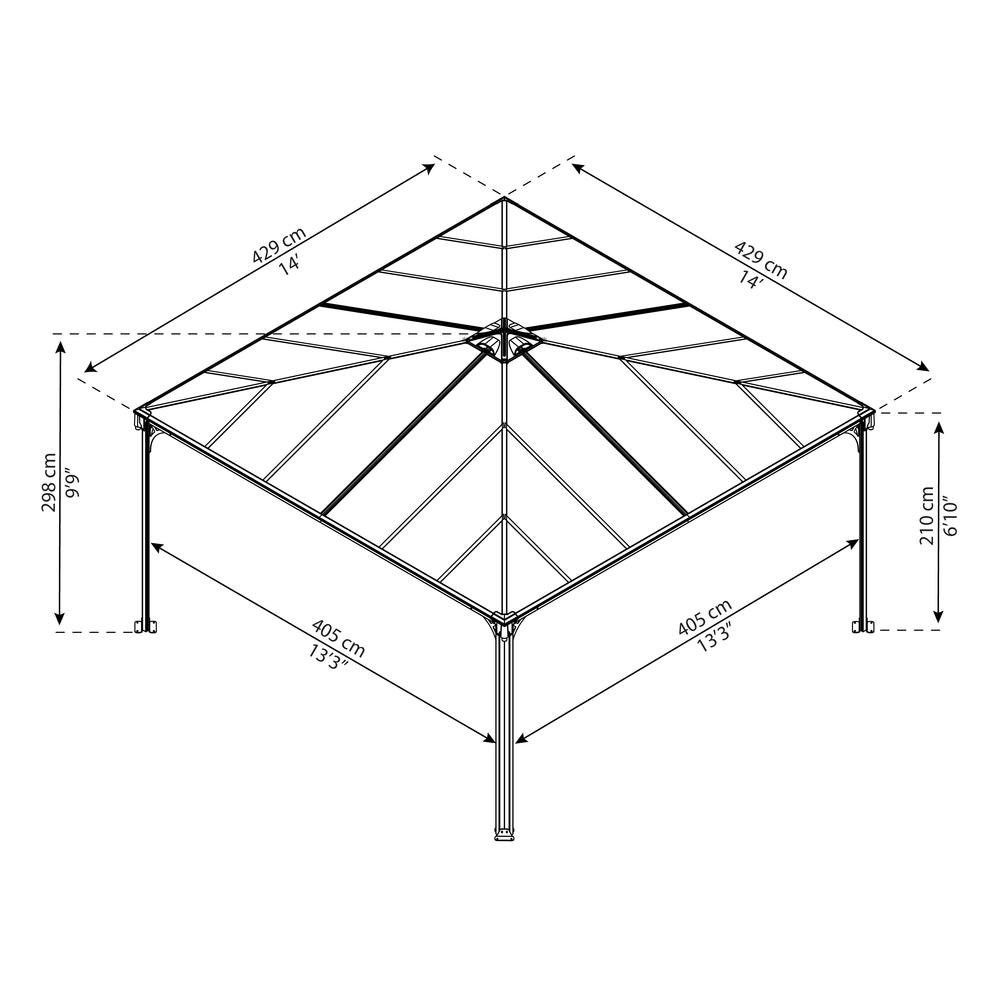 Palermo 4300 14' x 14' Gazebo. Picture 6