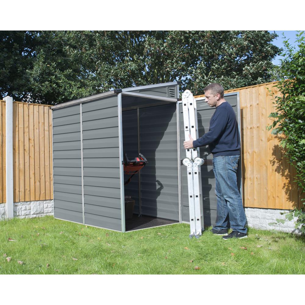 SkyLight 4' x 6' Lean-To Shed - Gray. Picture 2