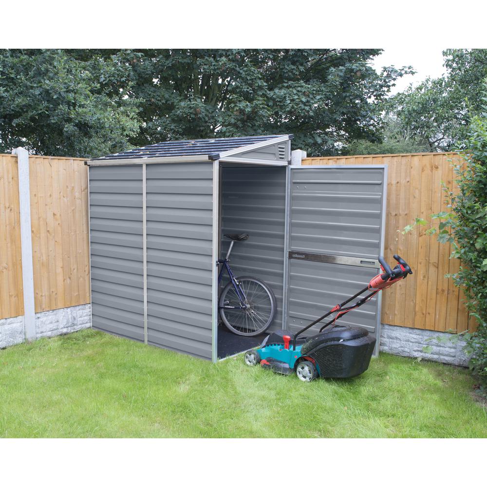 SkyLight 4' x 6' Lean-To Shed - Gray. Picture 6