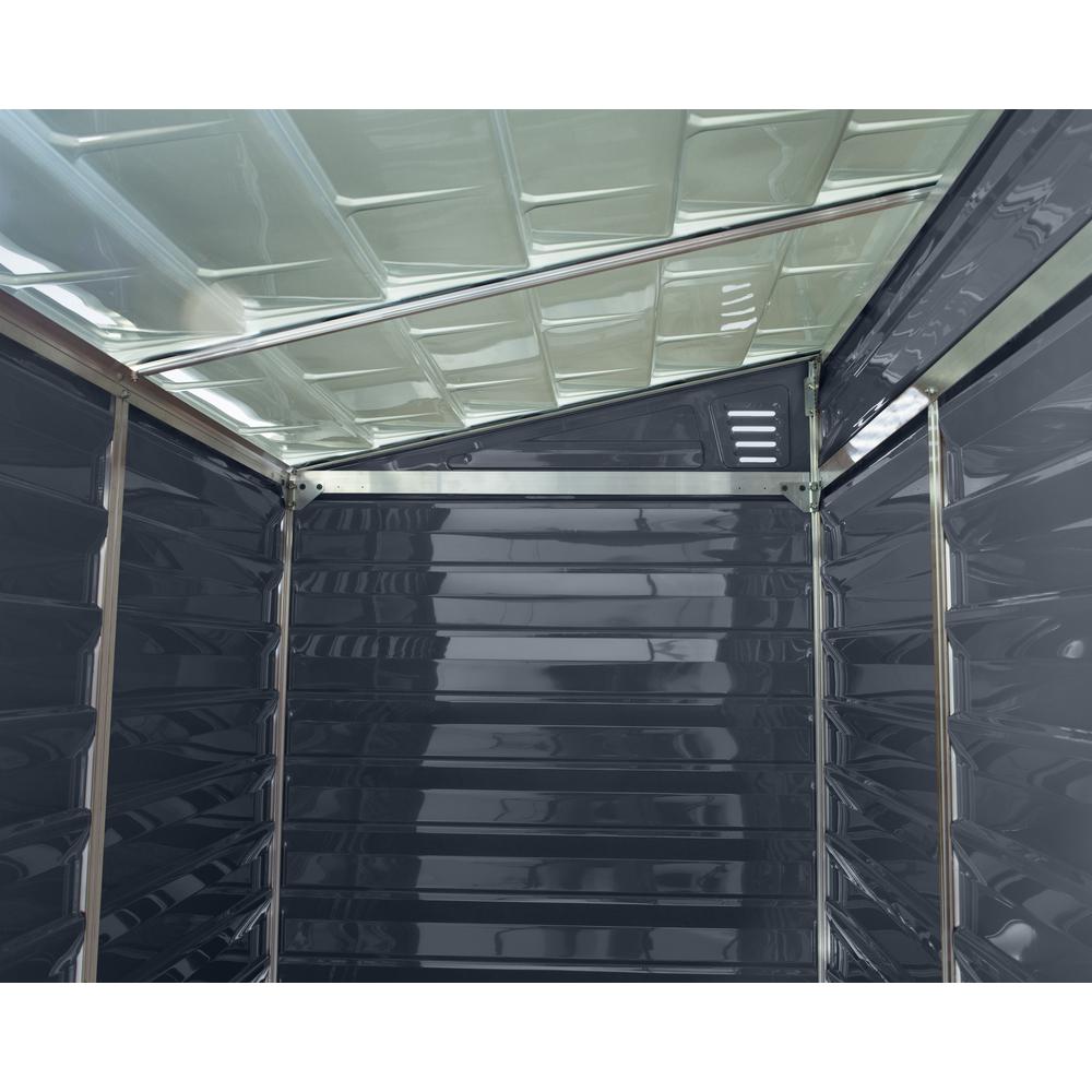 SkyLight 4' x 6' Lean-To Shed - Gray. Picture 7