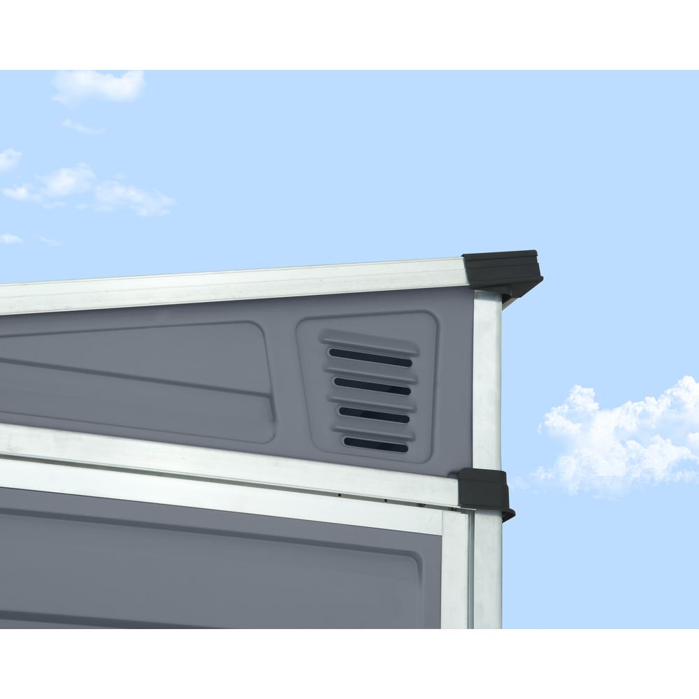 SkyLight 4' x 6' Lean-To Shed - Gray. Picture 10