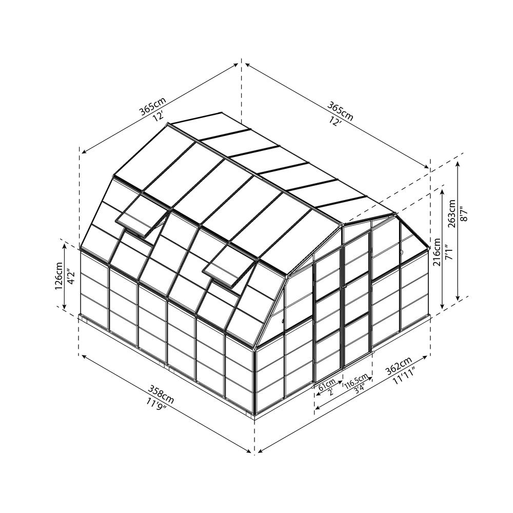 Americana 12' x 12' Greenhouse. Picture 8