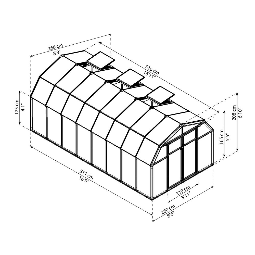 Hobby Gardener 8' x 16' Greenhouse. Picture 6