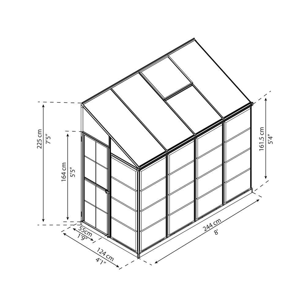 Hybrid Lean-To 4' x 8' Greenhouse. Picture 3