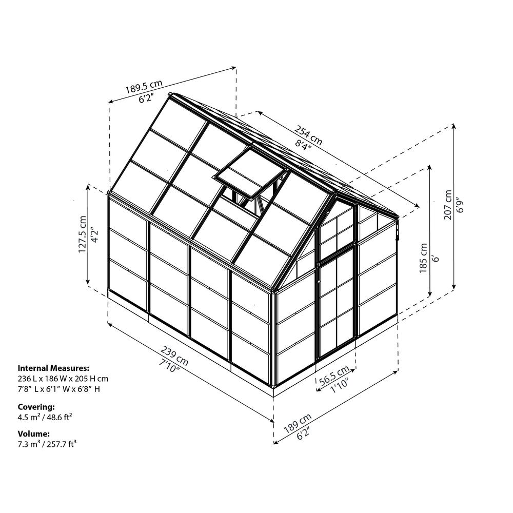 Snap & Grow 6' x 8' Greenhouse - Silver. Picture 2