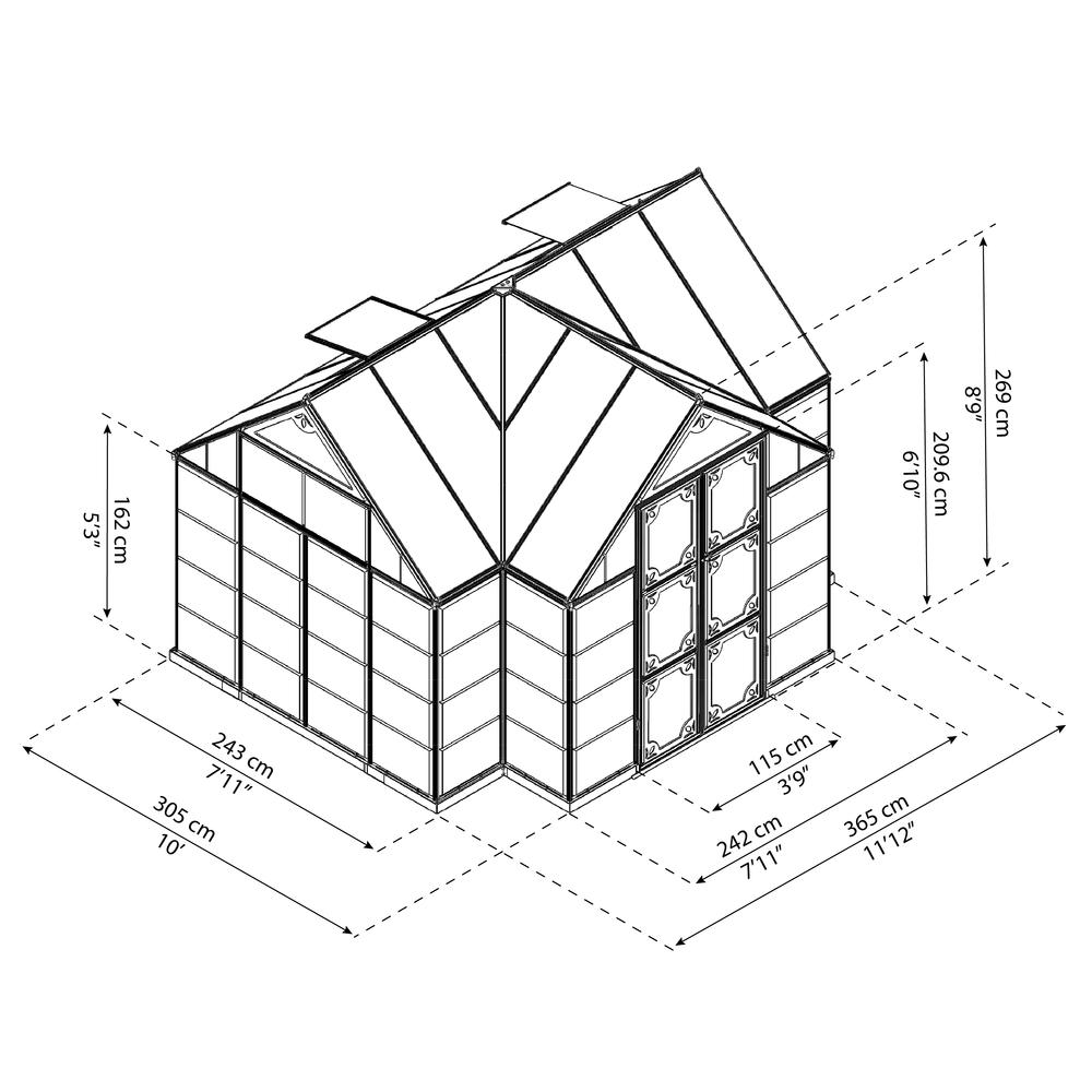 Chalet 12' x 10' Greenhouse. Picture 9