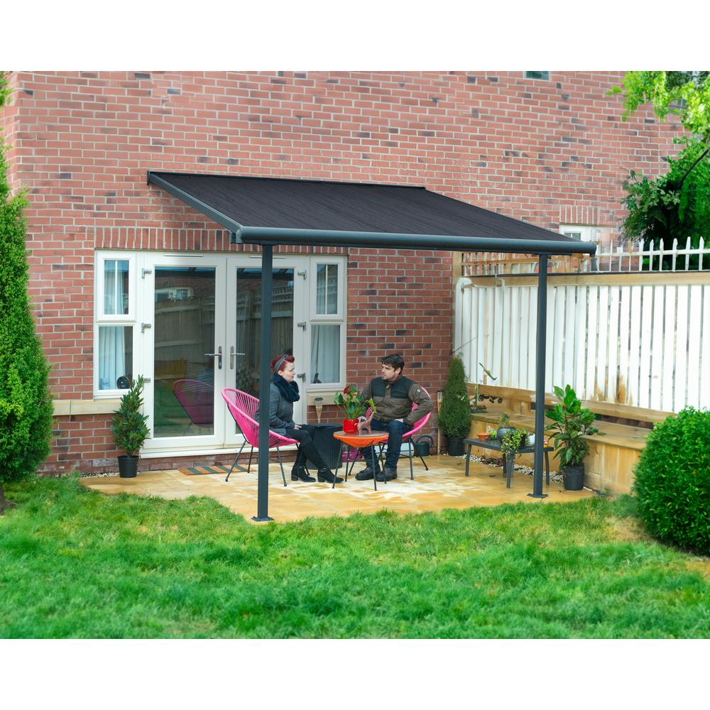 Sierra 10' x 10' Patio Cover - Gray/Bronze. Picture 5