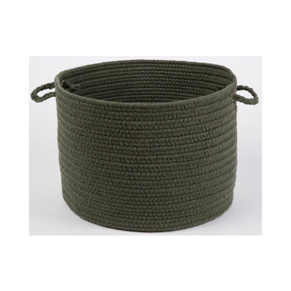 Solid Dk. Sage Wool 18" x 12" Basket. Picture 1
