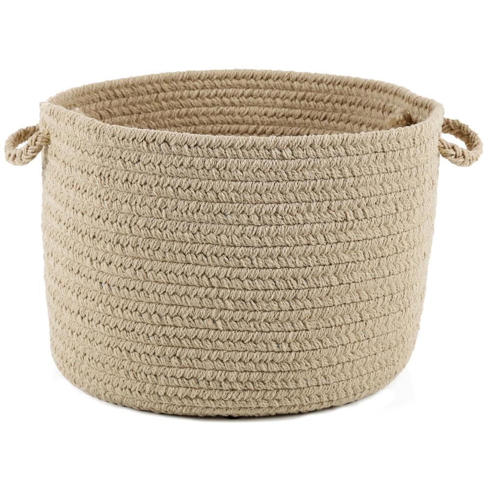 Happy Braids Solid Sand Beige 10" x 8" Basket. Picture 1