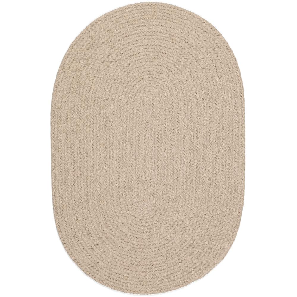 Happy Braids Solid Sand Beige 8X11 Oval. Picture 1