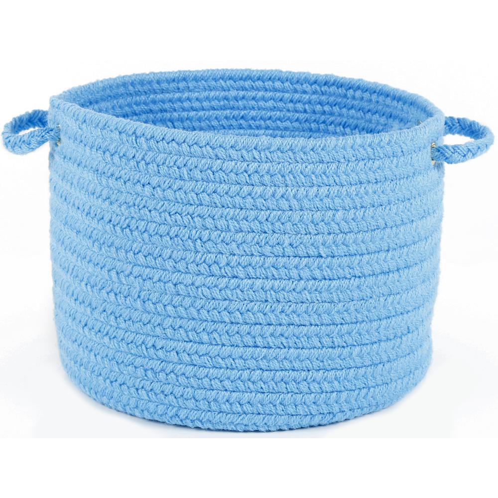 Happy Braids Solid Aqua Blue 10" x 8" Basket. Picture 1