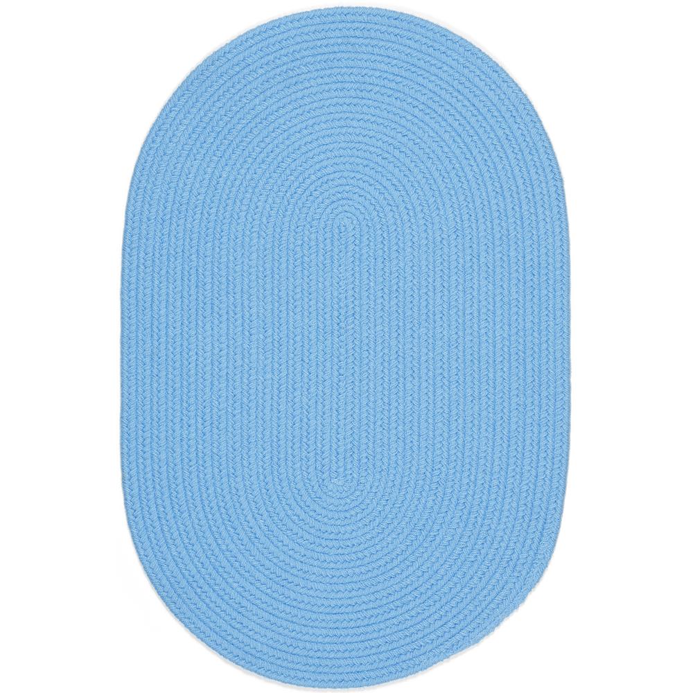 Happy Braids Solid Aqua Blue 10X13 Oval. Picture 1