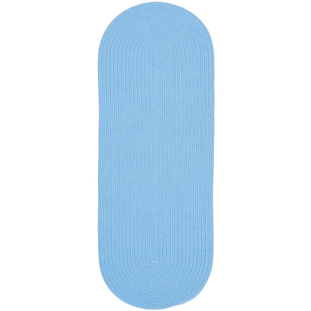 Happy Braids Solid Aqua Blue 2X6 Oval. Picture 1