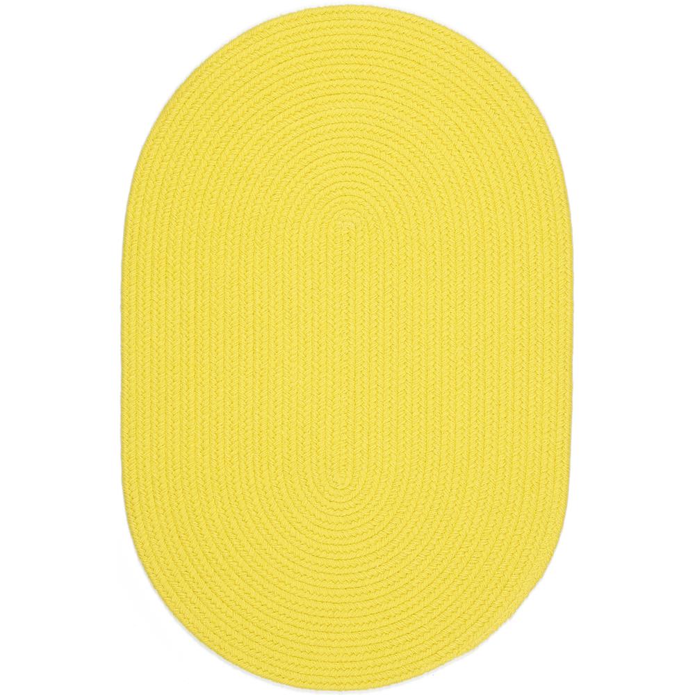 Happy Braids Solid Yellow 5X8 Oval. Picture 1