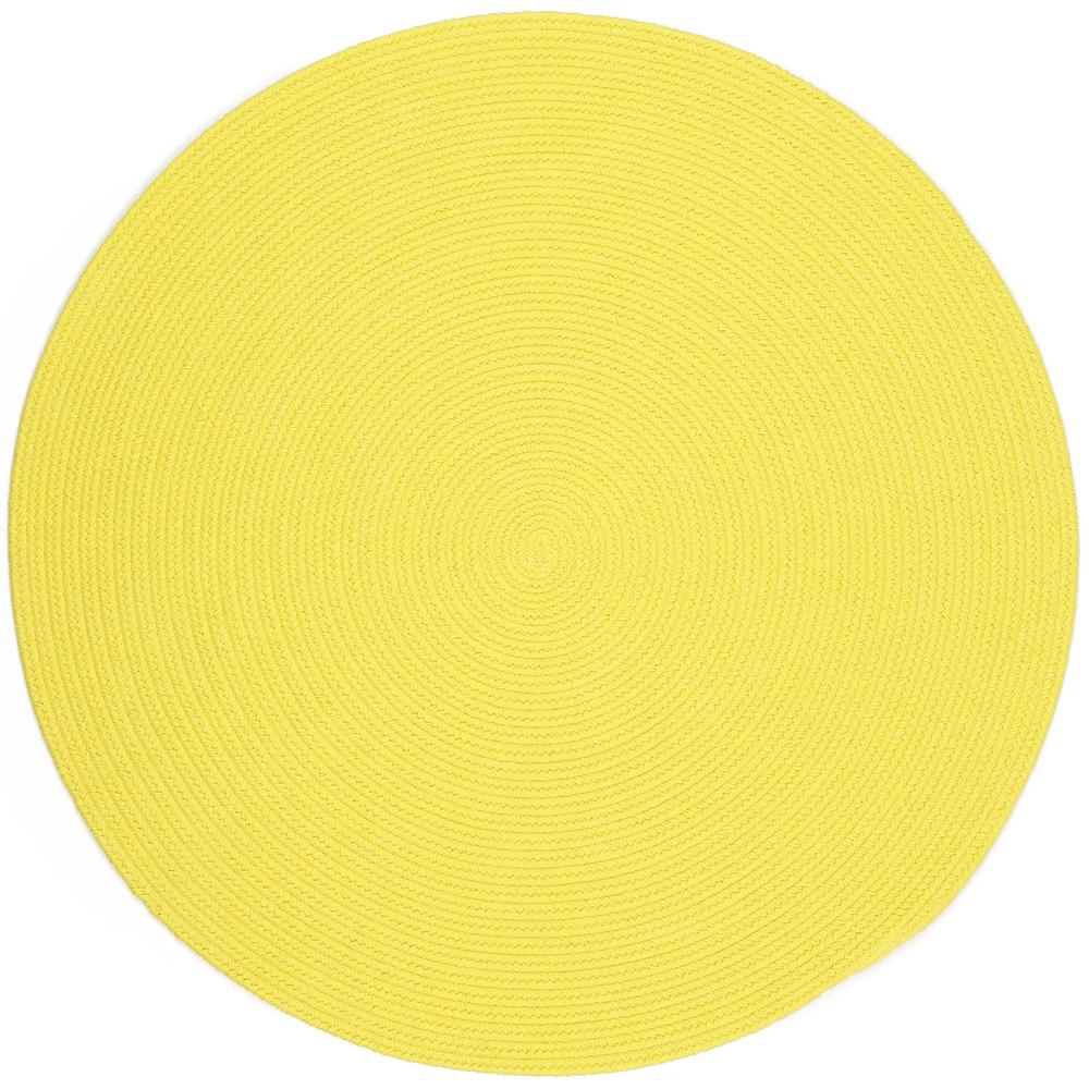 Happy Braids Solid Yellow 6' Round. Picture 1