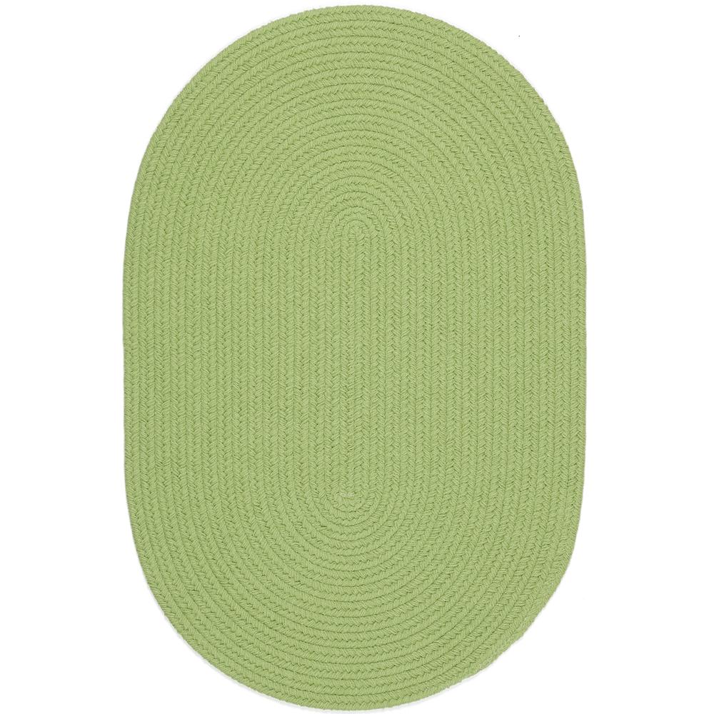 Happy Braids Solid Lime 3X5 Oval. Picture 1