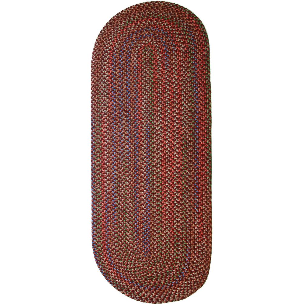 Katie Burgundy Multi 2X6 Oval. Picture 1